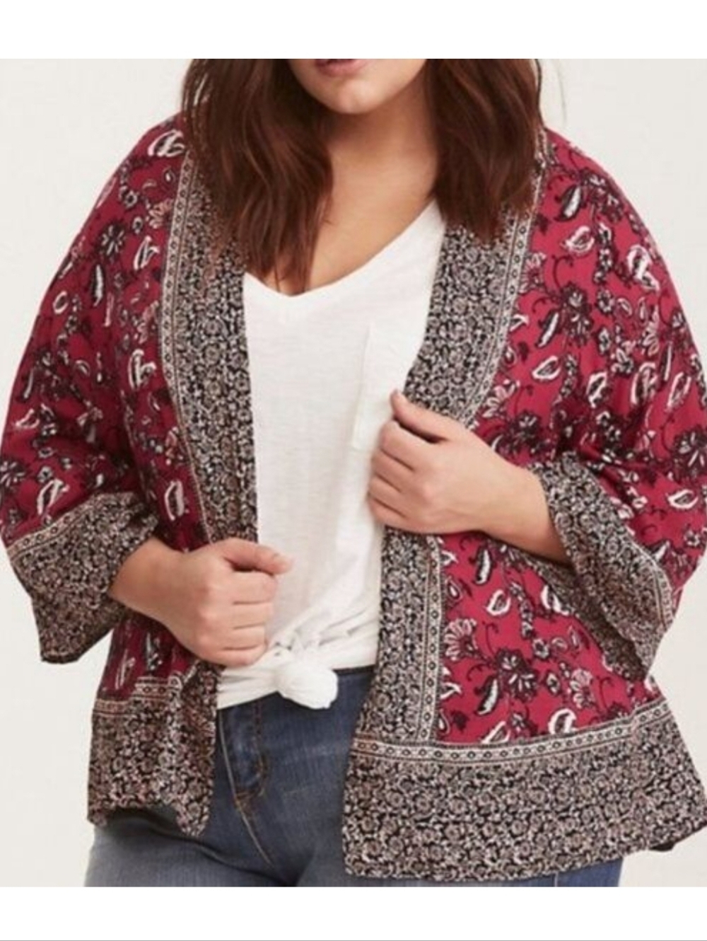 Torrid Floral Kimono Cardigan 3/4X